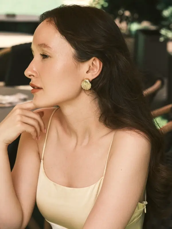 Серьги пластик &laquo;Ракушка&raquo; мини, цвет золото