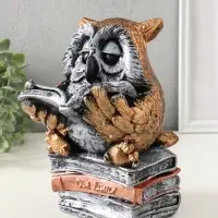 Копилка "Сова с книгой" 25х18 см, бронза с серебром