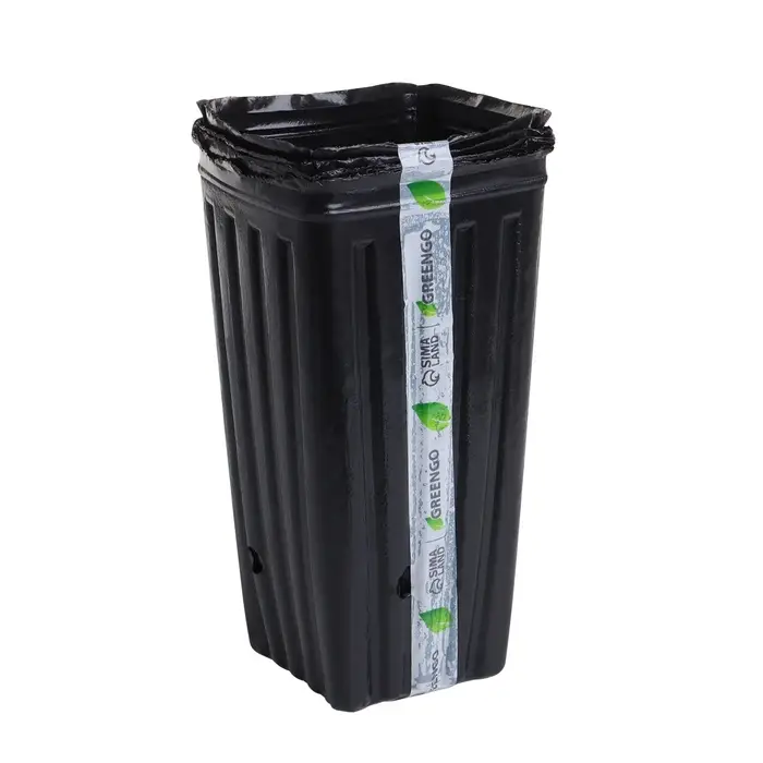 Пакет для рассады, 1,5 л, 11 &times; 11 см, h = 20 см, полиэтилен, чёрный, Greengo