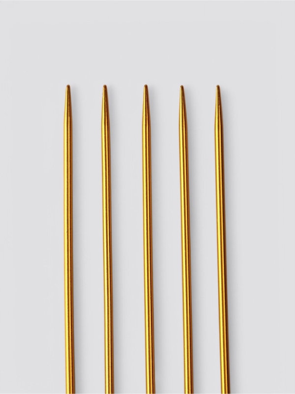 Спицы для вязания чулочные 15см d3мм (5шт) PVC-пакет алюминий золото АУ