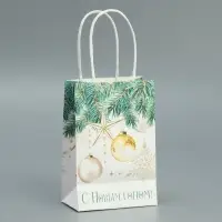 Пакет подарочный новогодний крафтовый &laquo;Роскошь Нового года&raquo;, 15 х 10 х 6 см