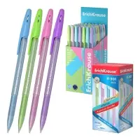 Ручка шариковая ErichKrause R-301 Spring Stick, узел 0.7 мм, чернила синие, длина линии письма 1000 метров, МИКС