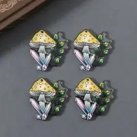 Декор для творчества акрил двусторонний "Мухомор и кристаллы" 3,7х3,3х0,2 см