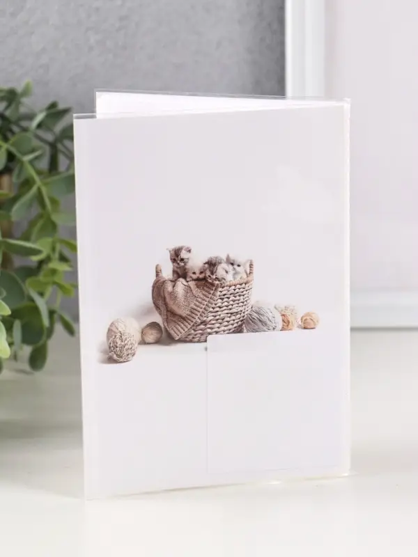 Фотоальбом 36 фото 10X15см, "Котята в корзинке" ПП карм.,мягкая обложка