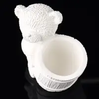 Кашпо "Медведь с горшочком" 9х10х6 см, натуральный