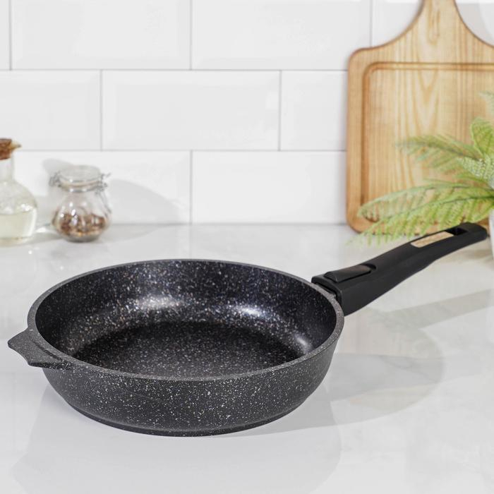 Сковорода &laquo;Гранит Star&raquo;, d=24 см, съёмная ручка, антипригарное покрытие, цвет чёрный