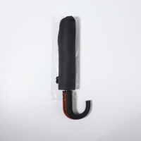 Зонт полуавтоматический &laquo;Гром&raquo;, эпонж, 3 сложения, 8 спиц, R = 48/55 см, D = 110 см, цвет чёрный