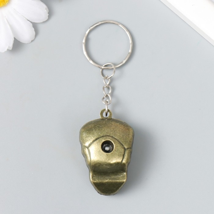 Брелок металл "Череп" под бронзу 3,7х2,7х1,7 см