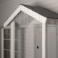 Гирлянда &laquo;Бахрома&raquo; 4 &times; 0.6 м, IP44, белая нить, 180 LED, свечение мульти, 8 режимов, 220 В