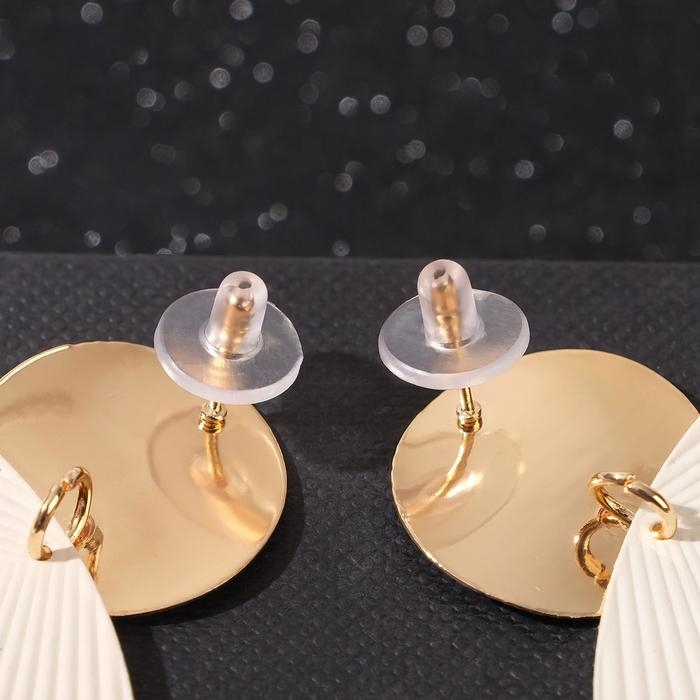 Серьги металл &laquo;Геометрия&raquo; линии, цвет белый в золоте