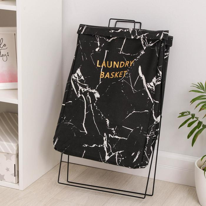 Корзина для белья Доляна &laquo;Монро&raquo;, 40&times;26&times;50 см, цвет чёрный