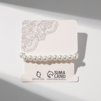 Браслет жемчуг &laquo;Подарок моря&raquo; с жемчугом, шар № 6,8,10, цвет белый в золоте, d=6,5 см