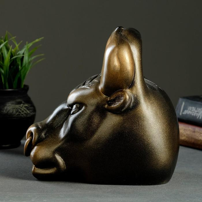 Копилка "Бык гиря" золото-бронза, 21см