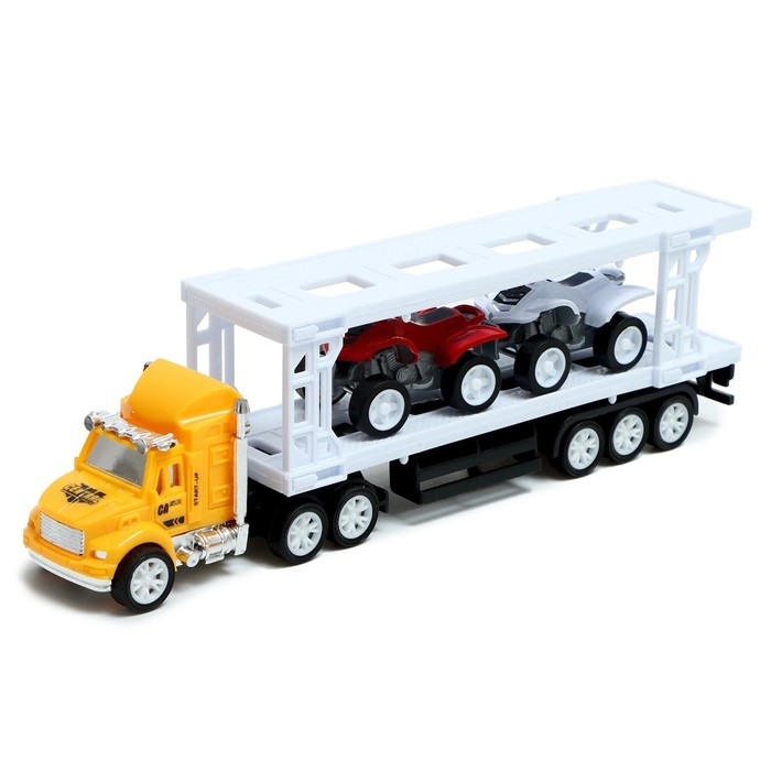 Грузовик инерционный &laquo;Автовоз&raquo;, с 2 квадроциклами, цвет МИКС