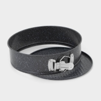 Форма для выпечки Доляна &laquo;Элин Мрамор&raquo;, 22&times;6 см, съёмное дно, антипригарное покрытие, цвет серый