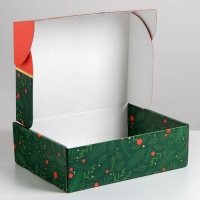 Коробка подарочная новогодняя складная &laquo;С новым годом&raquo;, 30,7 х 22 х 9,5 см, Новый год