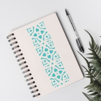 Трафарет бордюрный пластик "Геометрические цветы" 40х12 см