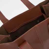 Сумка женская тоут на молнии, цвет коричневый