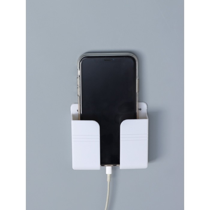 Настенный держатель для телефона, 10&times;8,7&times;2,8 см, цвет белый