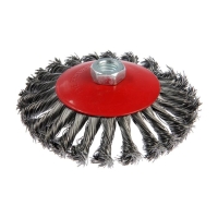 Щетка металлическая для УШМ ЛОМ, крученая проволока, "тарелка", М14, 125 мм