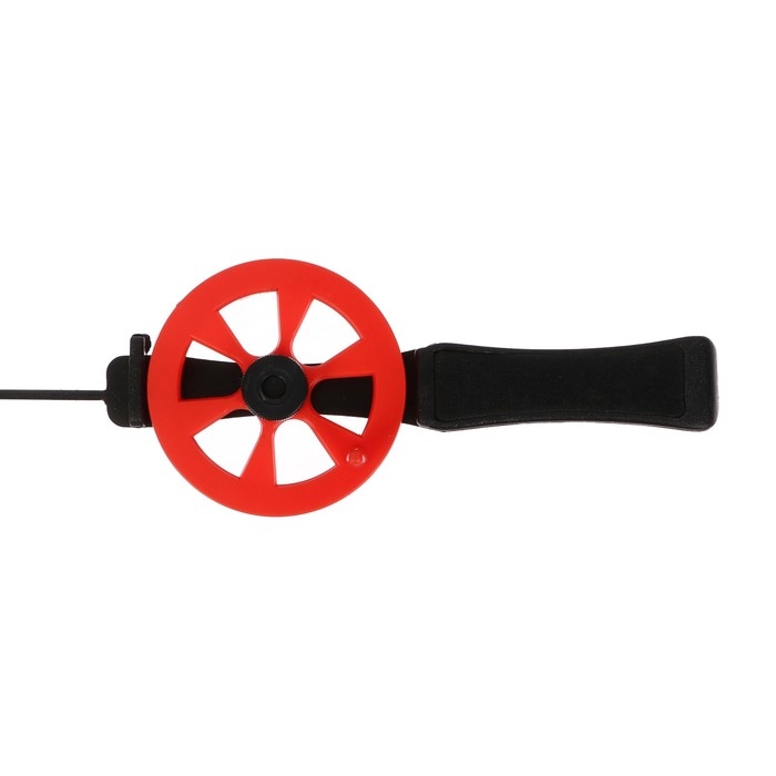 Удочка зимняя, ручка пластик, направляющая лески, красная, HFB-15