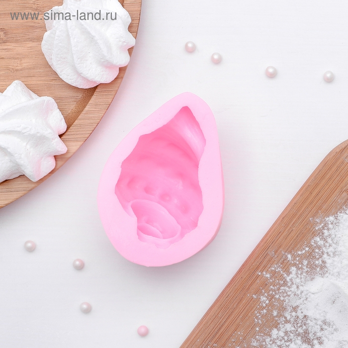 Молд &laquo;Ракушка&raquo;, силикон, 8,5&times;6&times;4,1 см, цвет розовый