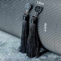 Серьги &laquo;Кисти&raquo; гармония, цвет чёрный, L кисти 8,5 см