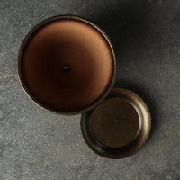 Набор горшков  "Глянец бутон" черно-золотой, 4 предмета  1 / 2 / 3,8 / 5,4 л