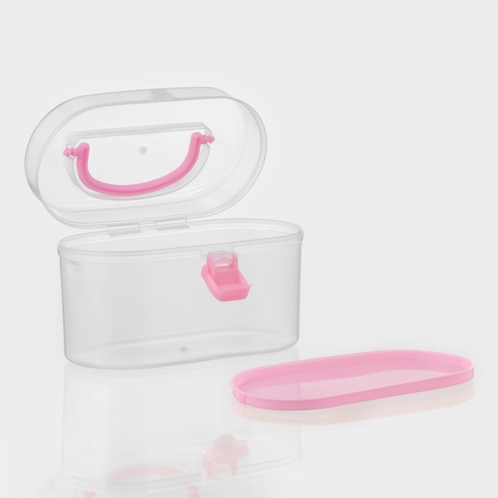 Органайзер для хранения со вставкой, 12×7,5×7,5 см, цвет розовый Органайзер для хранения со вставкой, 12×7,5×7,5 см, цвет розовый