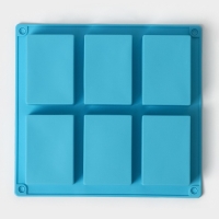 Форма для выпечки Доляна &laquo;Фигуры.Прямоугольник&raquo;, силикон, 22&times;20,5&times;2,5 см, 6 ячеек (5,5&times;8 см), цвет МИКС