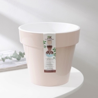 Кашпо для цветов со вставкой &laquo;Порто&raquo;, 2,4 л, цвет жемчужный