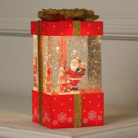 Светодиодная фигура &laquo;Подарок красный&raquo; 10 &times; 19 &times; 10 см, пластик, батарейки ААх3 (не в комплекте), USB, свечение тёплое белое