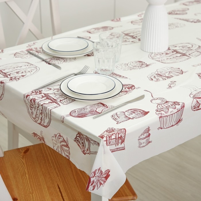 Скатерть без основы одноразовая двухсторонняя &laquo;Сладости&raquo;, 110&times;180 см, рулон 3 шт
