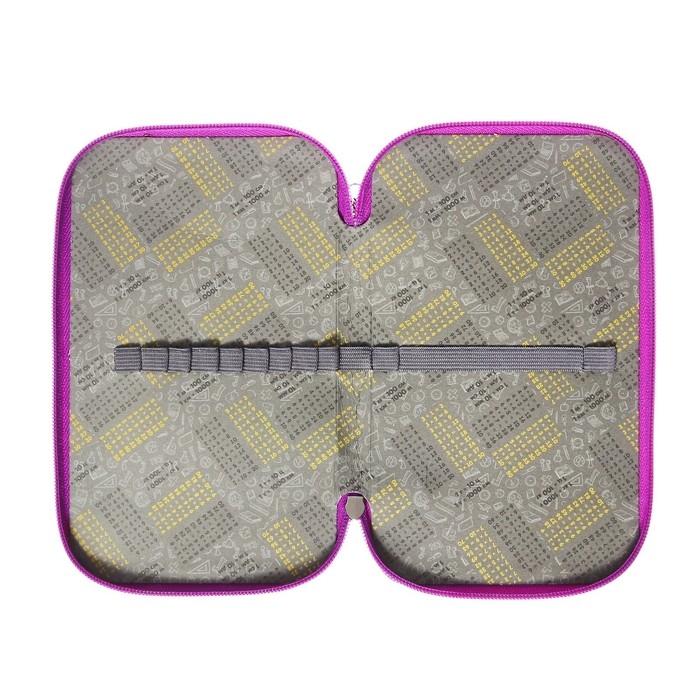 Пенал 3 секции, 125 х 205 х 55 мм, Calligrata 81П26/3 "Цветок", (объемный 3D-рисунок с эффектом металлика) ламинированный картон