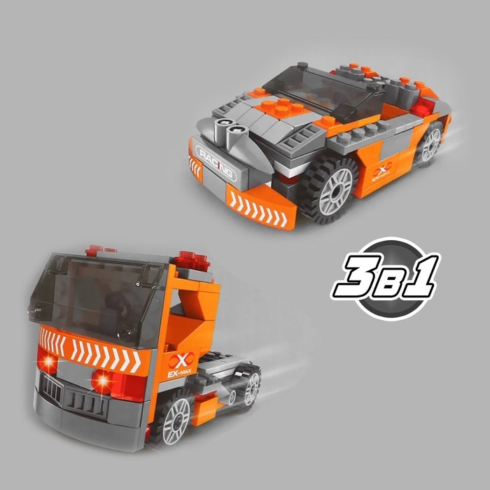 Конструктор &laquo;Спорткар&raquo;, 3 в 1, 135 деталей