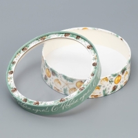 Коробка для макарун тубус с окном &laquo;Волшебная сказка&raquo;, 20 х 20 х 5 см, Новый год