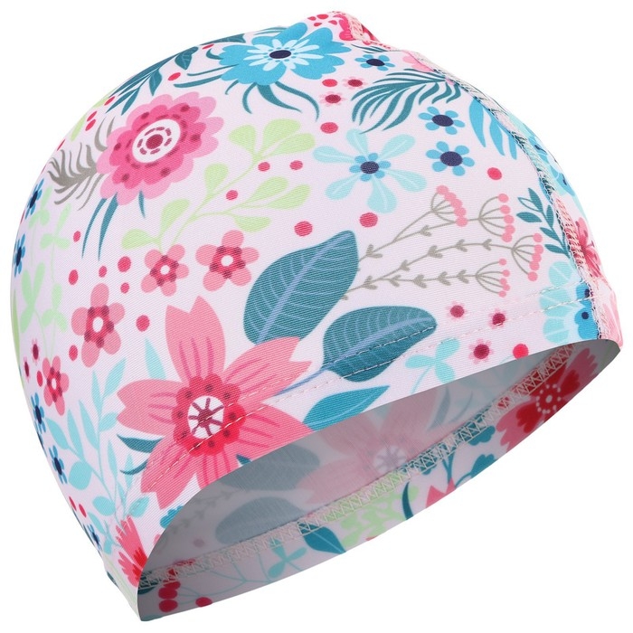 Шапочка для плавания детская ONLYTOP Swim &laquo;Цветочный мир&raquo;, тканевая, обхват 46-52 см