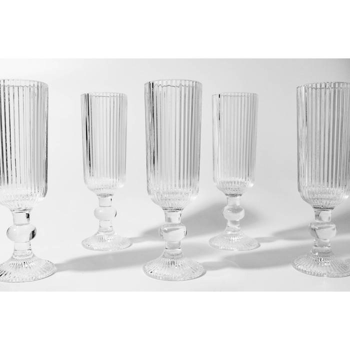 Бокал для шампанского стеклянный Magistro &laquo;Грани&raquo;, 150 мл, 5,5&times;18,5 см, цвет прозрачный