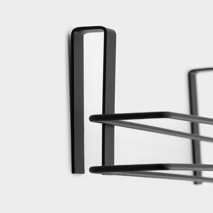 Держатель для полотенец навесной Доляна, 27&times;7,5&times;9,5 см, чёрный