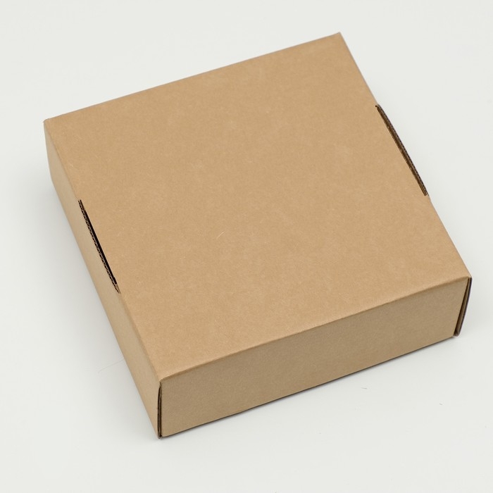 Коробка самосборная, крафт, бурая, 16 х 16 х 6 см