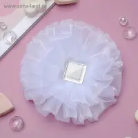 Резинка для волос бант &laquo;Школьница&raquo;, волна квадрат, d=10 см, белая