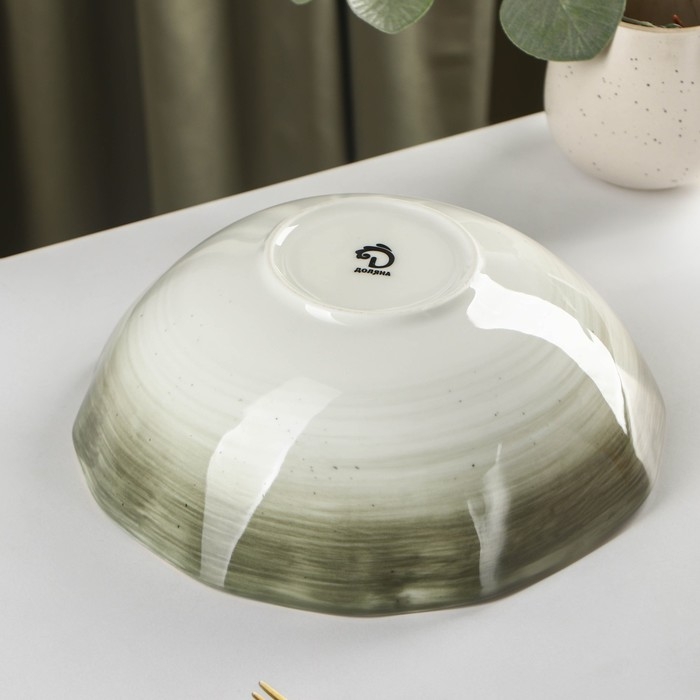 Салатник фарфоровый Доляна &laquo;Млечный путь&raquo;, 1,4 л, d=22 см, цвет серый