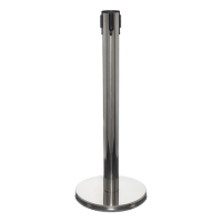 Стойка ограждения серебряная, с вытяжной лентой-470 см оранжевая, высота-90см, d-11см, напольный d-35см