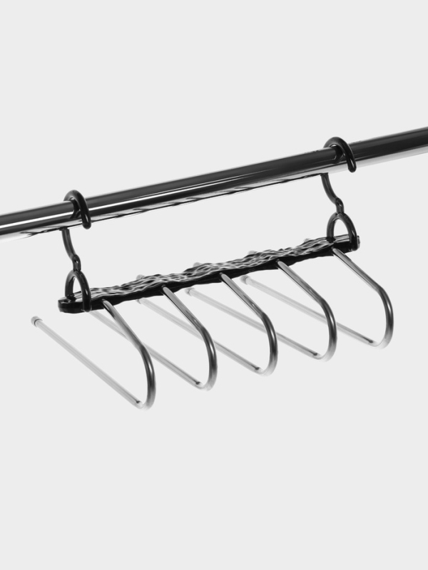 Вешалка для брюк многоуровневая, трансформер, 30,5х32х7,5 см, 5 уровней, прозрачная черная   1078672