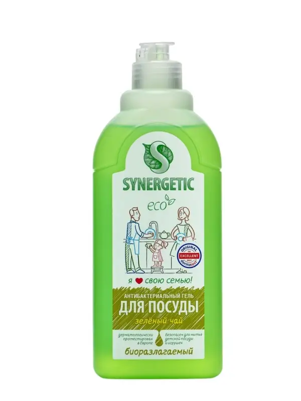 Гель для мытья посуды Synergetic &laquo;Зеленый чай&raquo;, 500 мл