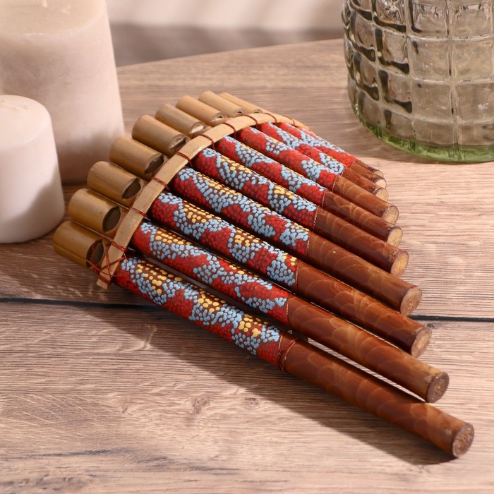 Сувенирный музыкальный инструмент "Флейта Пана" 28х19,5х6,5 см МИКС