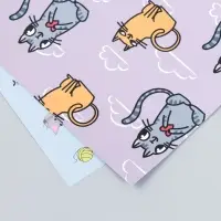 Бумага для скрапбукинга двусторонняя "Котики" плотность 180 гр 30,5х32 см