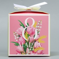 Коробка подарочная складная, упаковка, &laquo;8 марта&raquo;, 12 х 12 х 12 см
