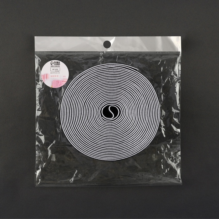 Резинка тканая, мягкая, 40 мм, 4,5 &plusmn; 1 м, цвет чёрный/белый