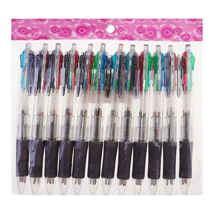 Ручка шариковая многоцветная Calligrata, автоматическая, 4 цвета, МИКС